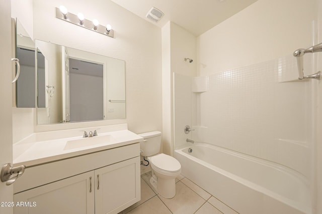 7648 W Kerby Ave, Phoenix, AZ 85043 - full bath featuring toilet, vanity, bathing tub / shower combination, and tile patterned flooring