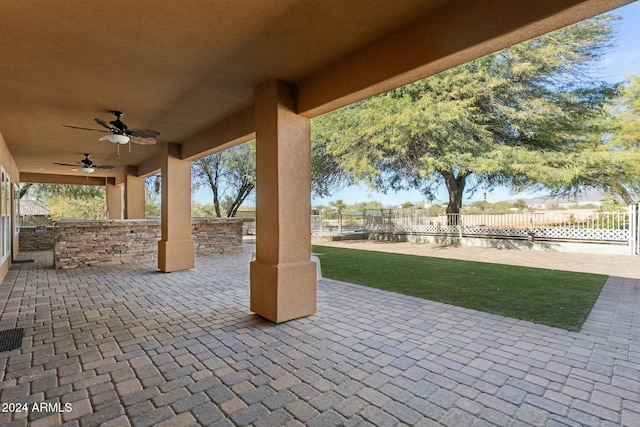 view of patio / terrace with ceiling fan