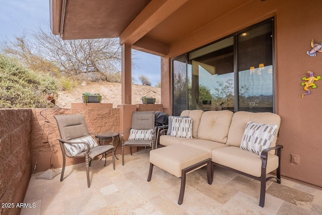 view of patio with an outdoor hangout area