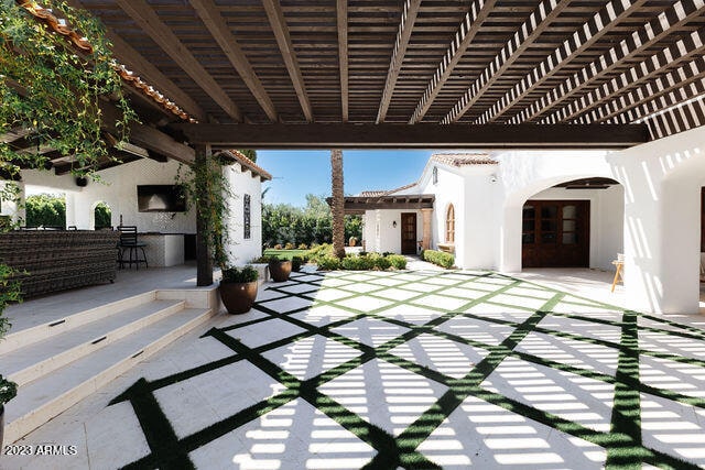 view of patio with a pergola