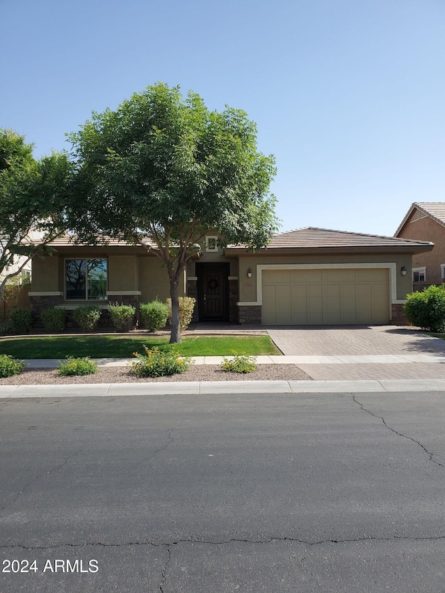 view of front of house with a garage