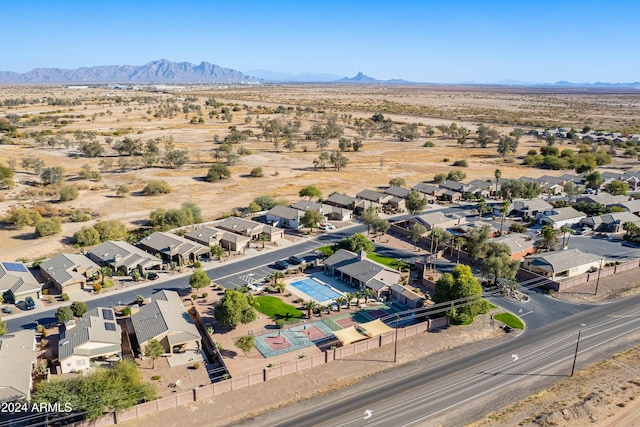 drone / aerial view with a mountain view