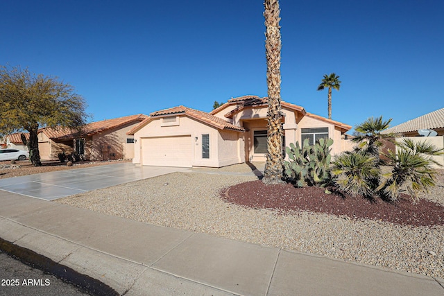 view of front of house with a garage