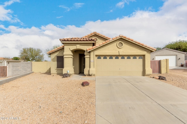 view of front of house with a garage