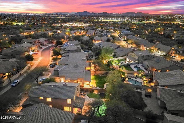 bird's eye view with a residential view