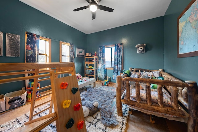 bedroom with a ceiling fan
