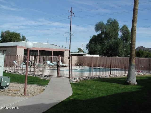 community pool with fence
