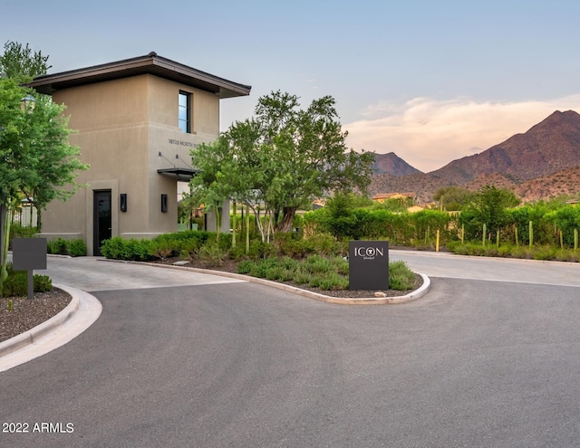 exterior space with a mountain view