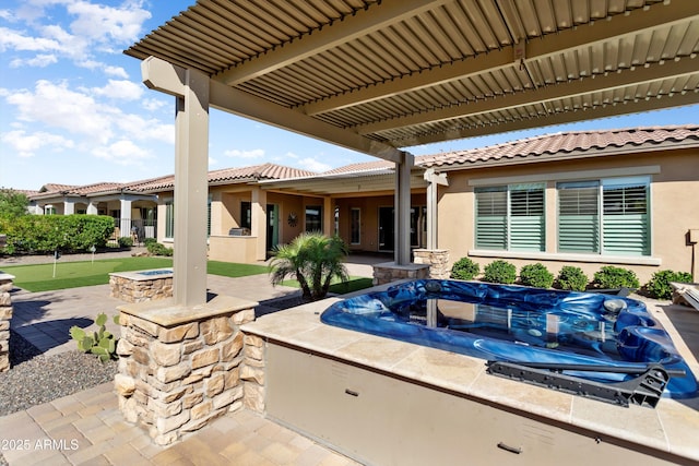 view of patio with a pergola