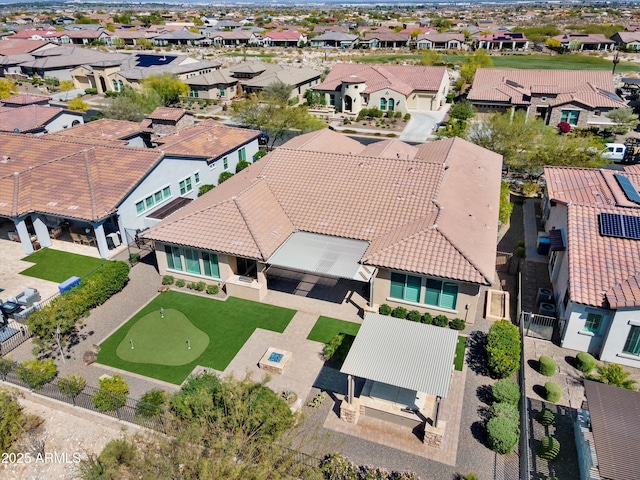 aerial view featuring a residential view