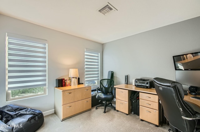 view of carpeted office