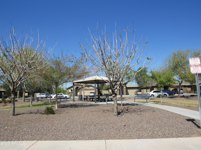 exterior space with a gazebo