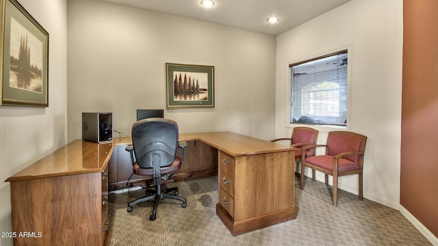 5335 E Shea Blvd Unit 1094, Scottsdale, AZ 85254 - office area featuring carpet, baseboards, and recessed lighting