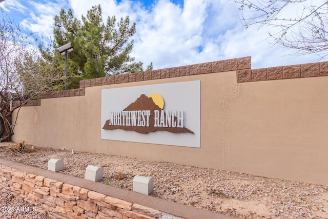 view of community sign