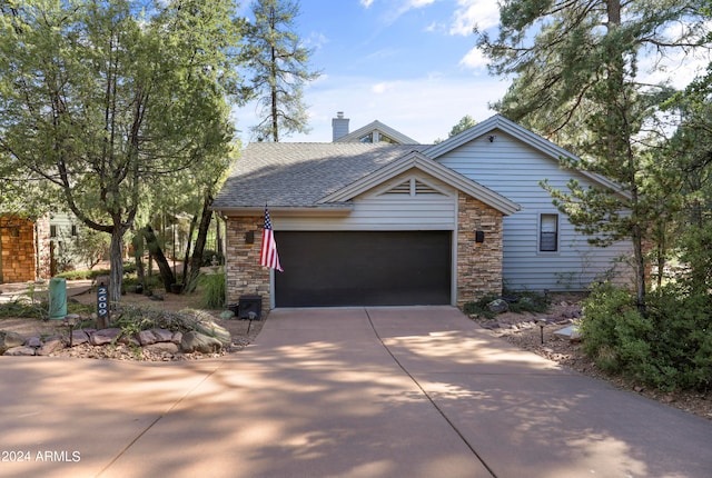 view of front facade with a garage