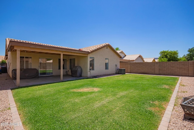 764 E Shannon St, Chandler, AZ 85225 - back of house with central air condition unit, stucco siding, a tile roof, and a patio area