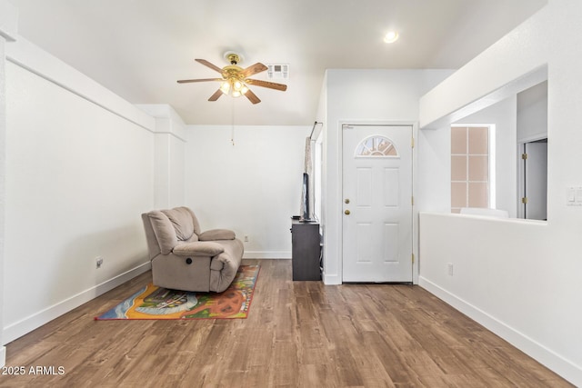 764 E Shannon St, Chandler, AZ 85225 - unfurnished room featuring ceiling fan, wood finished floors, and baseboards