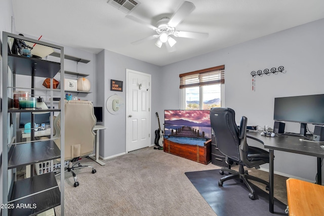 37508 N 12th St, Phoenix, AZ 85086 - office area with ceiling fan, carpet flooring, and baseboards