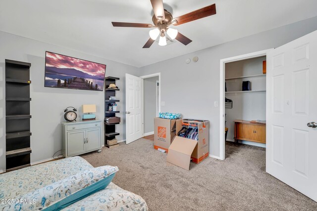 37508 N 12th St, Phoenix, AZ 85086 - bedroom with a spacious closet, carpet, baseboards, a ceiling fan, and a closet