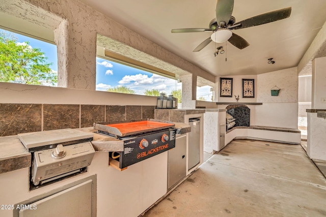 37508 N 12th St, Phoenix, AZ 85086 - view of patio / terrace featuring exterior kitchen and ceiling fan