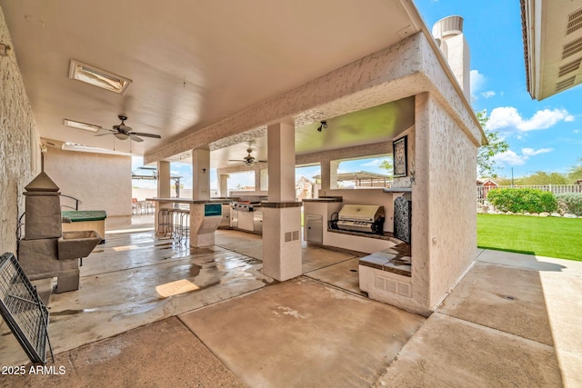 37508 N 12th St, Phoenix, AZ 85086 - view of patio / terrace with area for grilling, ceiling fan, and a grill