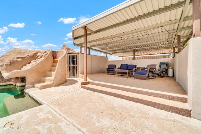 37508 N 12th St, Phoenix, AZ 85086 - view of patio / terrace with an outdoor hangout area and fence