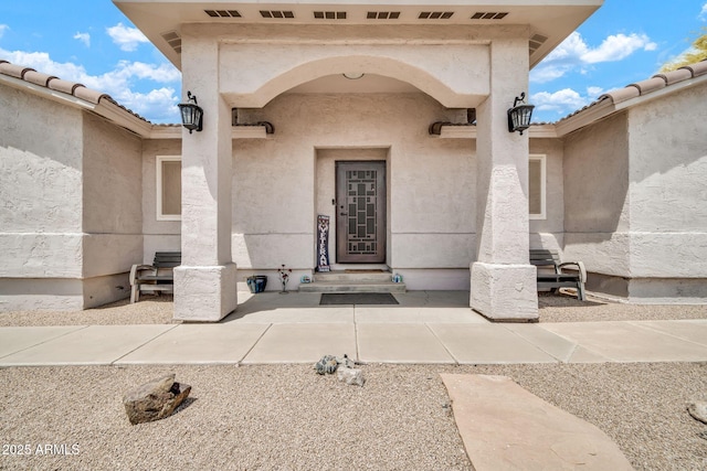 37508 N 12th St, Phoenix, AZ 85086 - entrance to property with stucco siding and a tiled roof