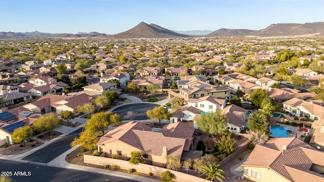 aerial view with a mountain view