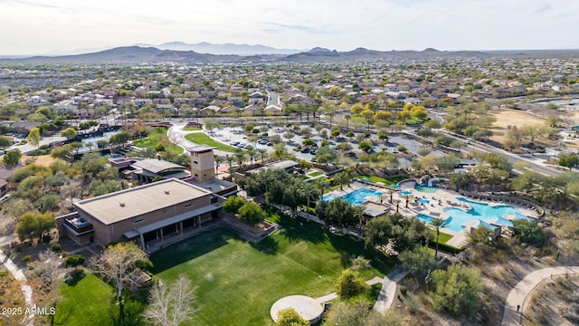 aerial view featuring a mountain view