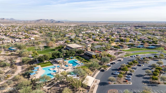 bird's eye view featuring a mountain view