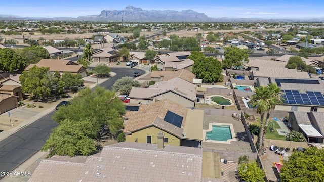 10727 E El Moro Ave, Mesa, AZ 85208 - aerial perspective of suburban area featuring mountains and a pool area
