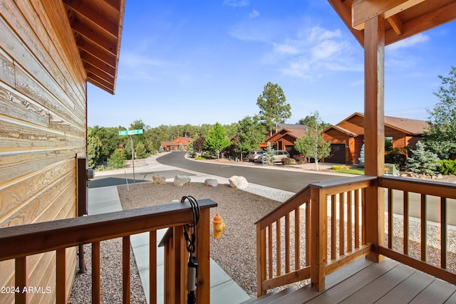 wooden deck with a porch