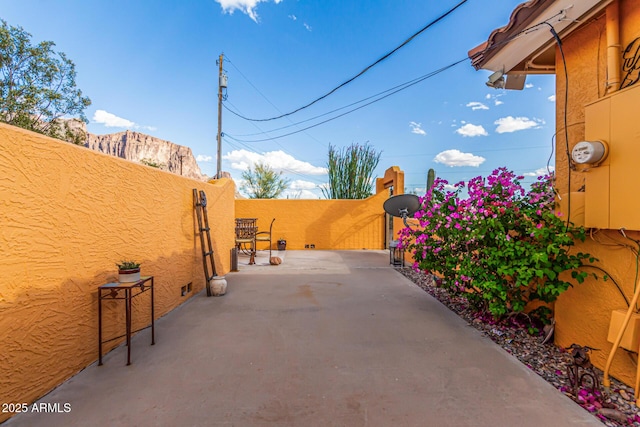 view of patio with a fenced backyard