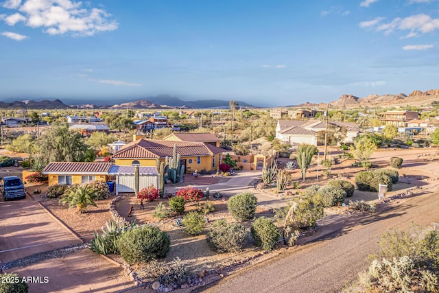 mountain view with a residential view
