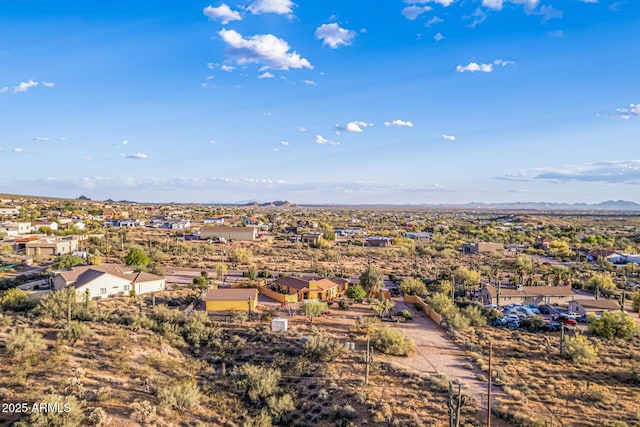 bird's eye view with a residential view and a mountain view