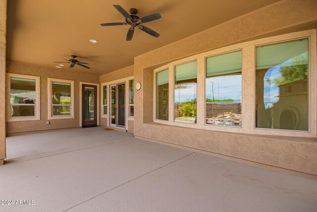 view of patio / terrace with ceiling fan