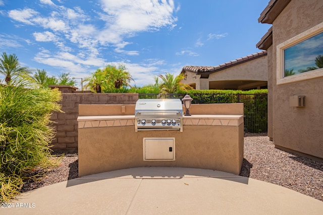 view of patio / terrace with a grill and area for grilling