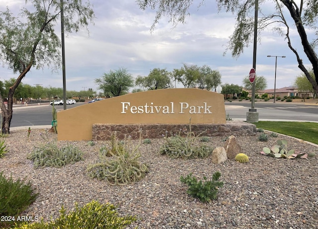 view of community sign