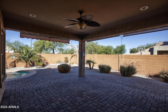 view of patio with ceiling fan