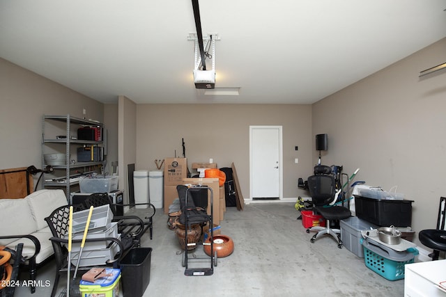 garage featuring a garage door opener