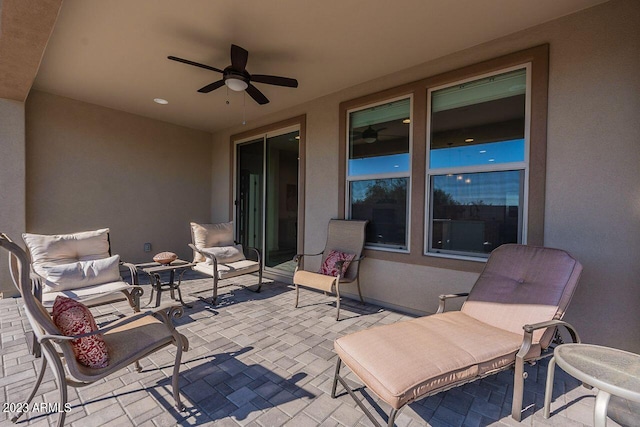 view of patio / terrace with ceiling fan