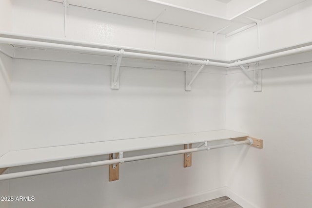 walk in closet featuring hardwood / wood-style floors