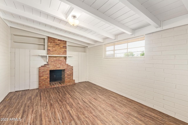 122 N 5th St, Avondale, AZ 85323 - below grade area featuring wood finished floors, a fireplace, and wooden ceiling