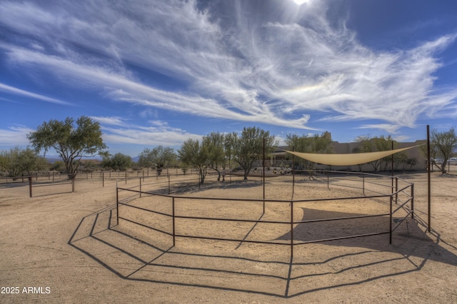 exterior space with a rural view