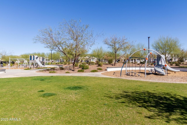 community play area featuring a lawn