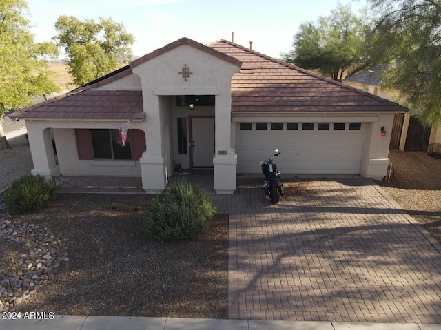 view of front of home featuring a garage