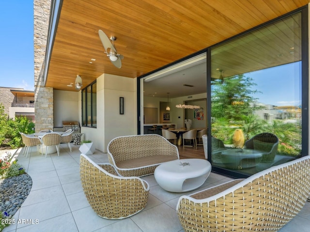 view of patio with outdoor dining area