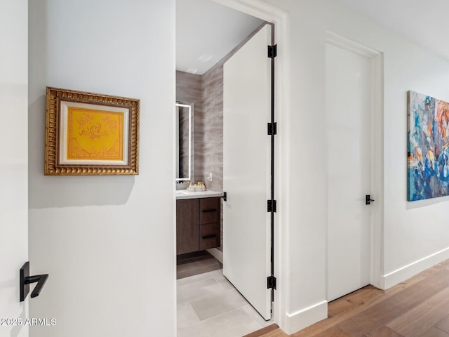 corridor with baseboards