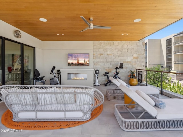 view of patio with a ceiling fan
