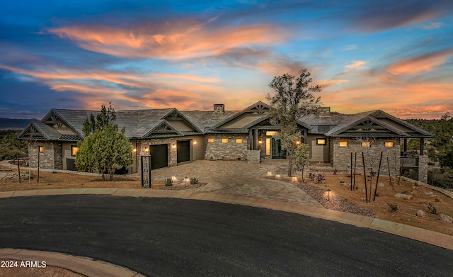 craftsman-style house with a garage